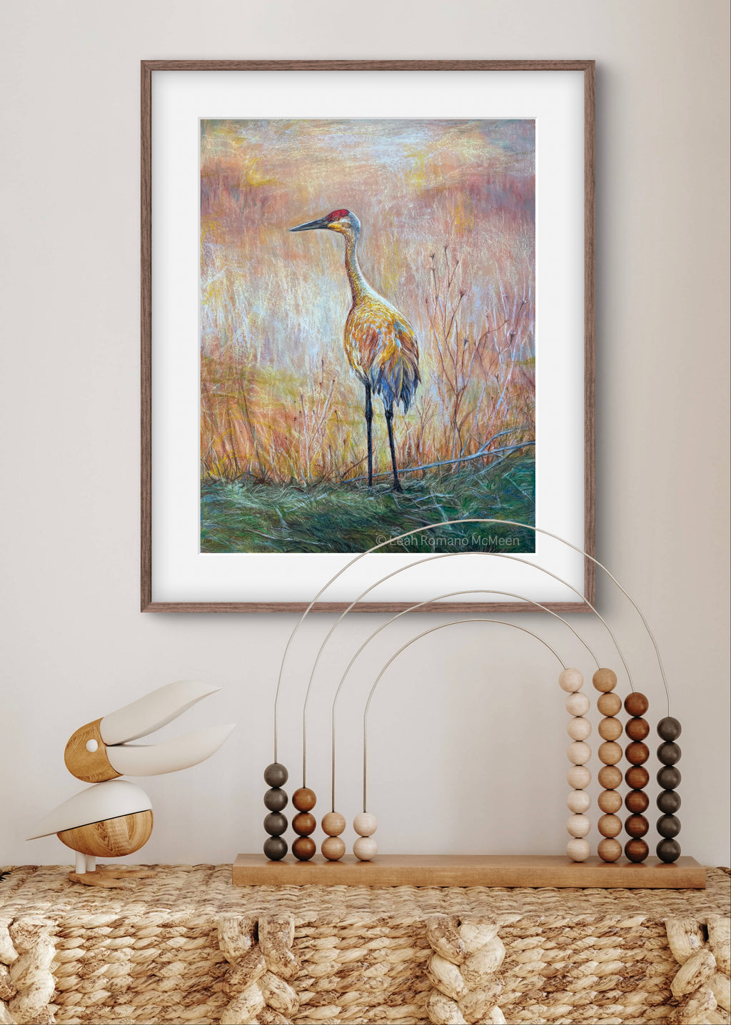 Golden Hour Crane Art Print