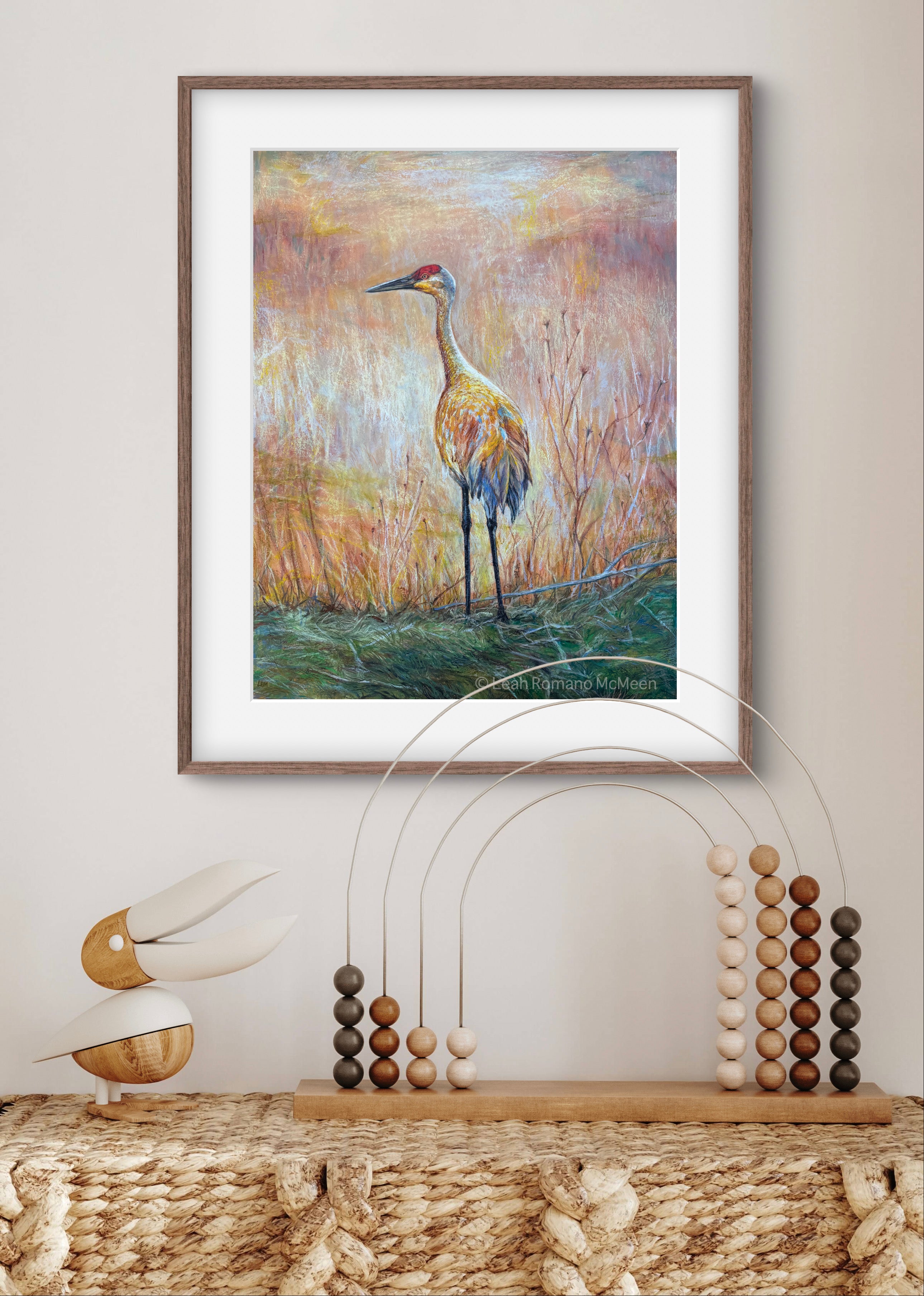 Golden Hour Crane Art Print