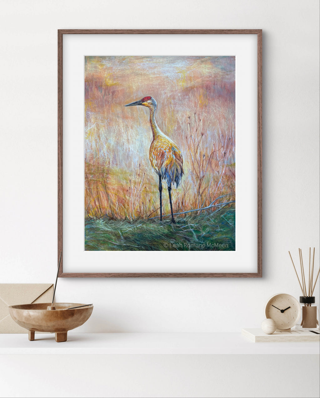 Golden Hour Crane Art Print