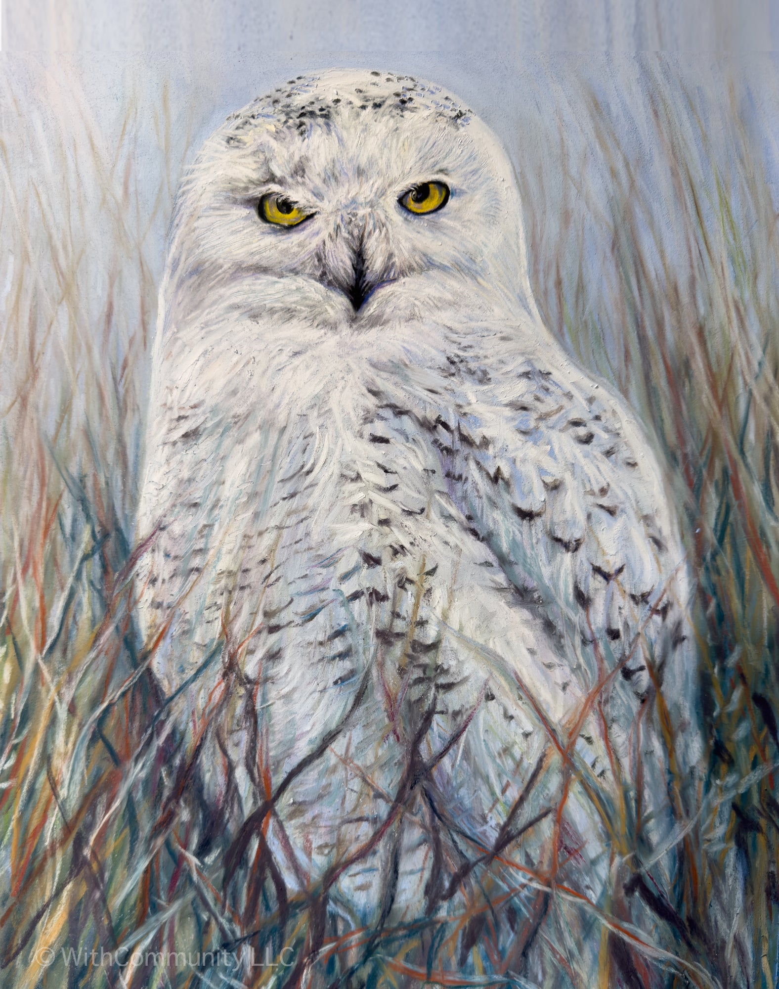 Snowy Owl Canvas Print artwork by Leah Romano McMeen