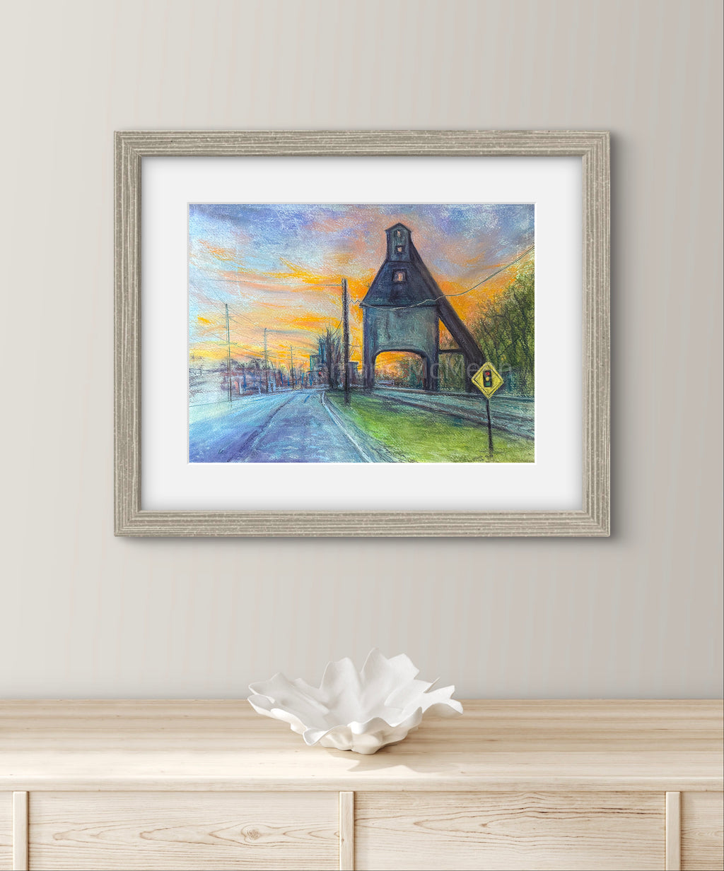 Last Light Of The Coaling Tower Art Print