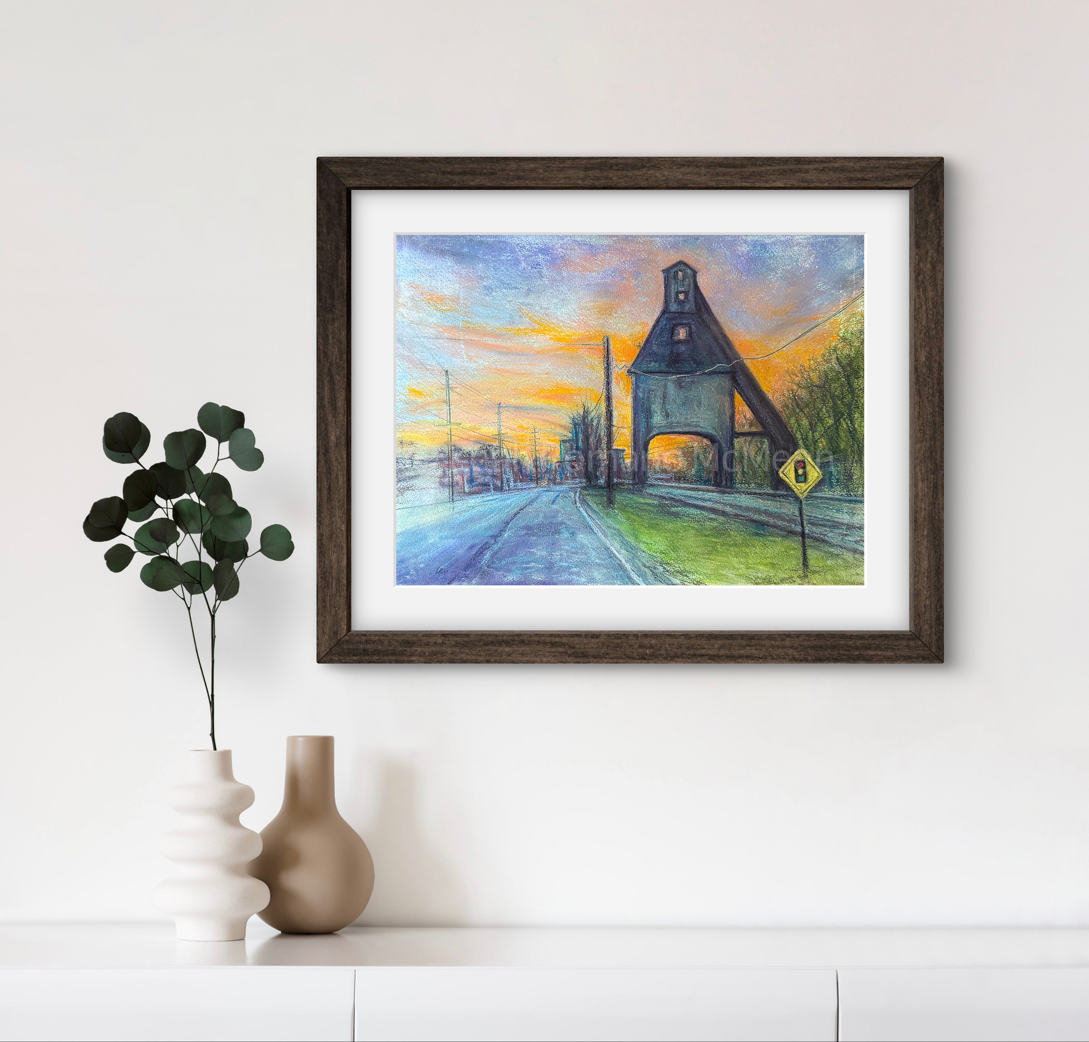Last Light Of The Coaling Tower Art Print