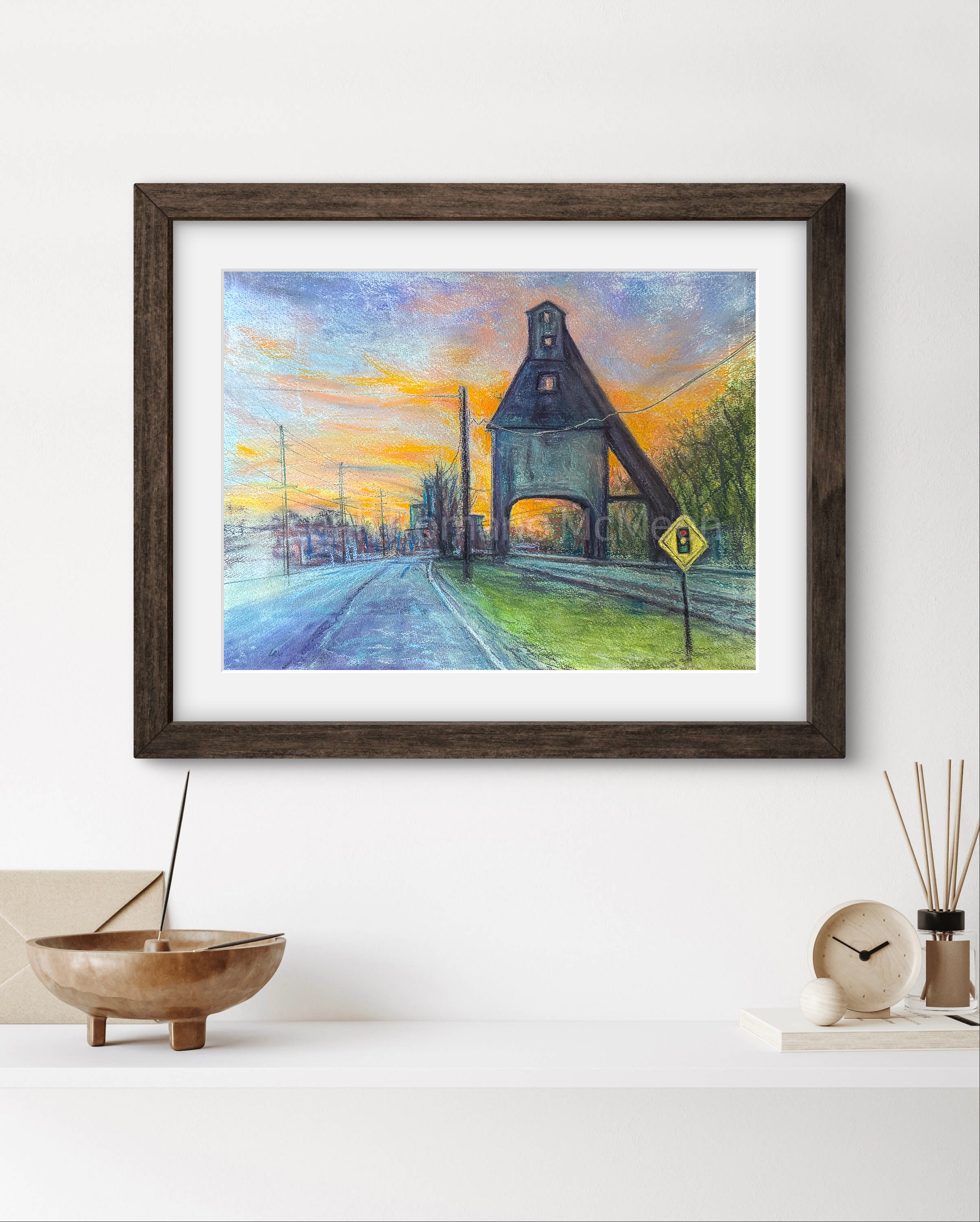 Last Light Of The Coaling Tower Art Print