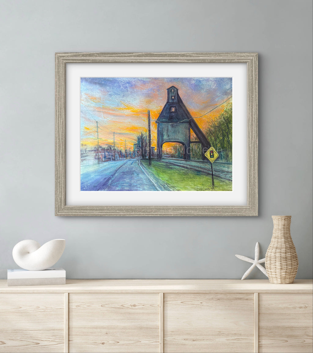Last Light Of The Coaling Tower Art Print