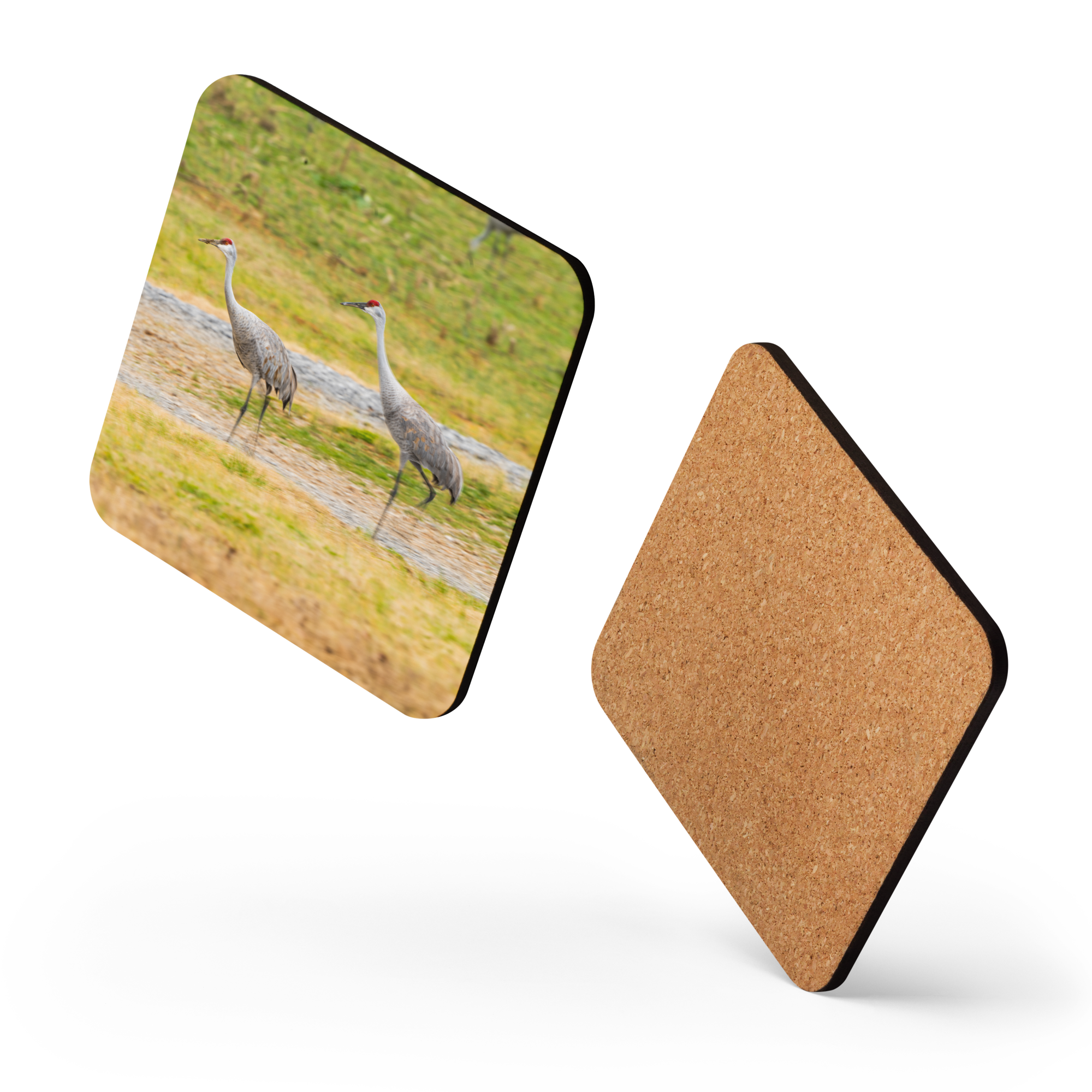 Sandhill Cranes In Harmony Cork-Back Coaster