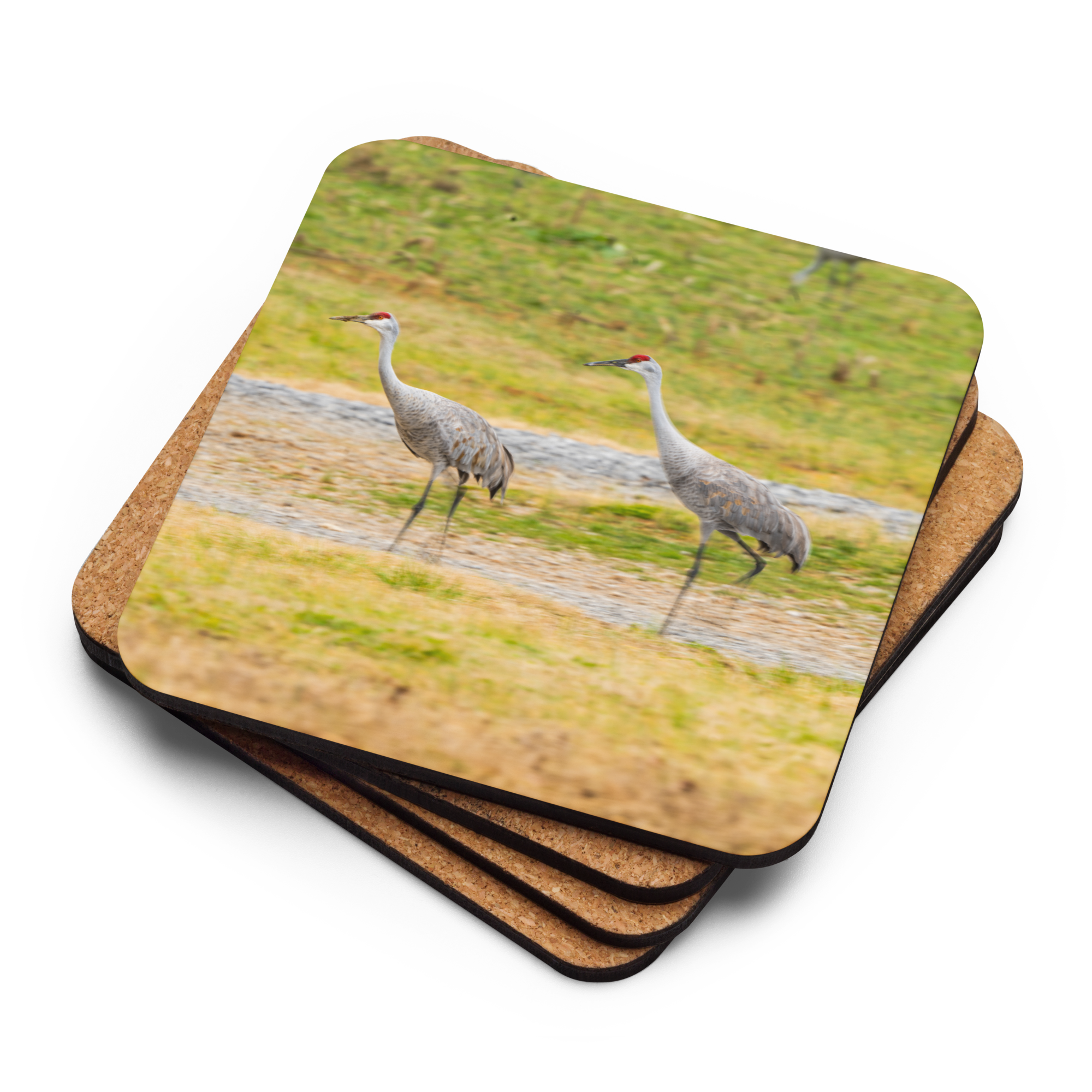 Sandhill Cranes In Harmony Cork-Back Coaster