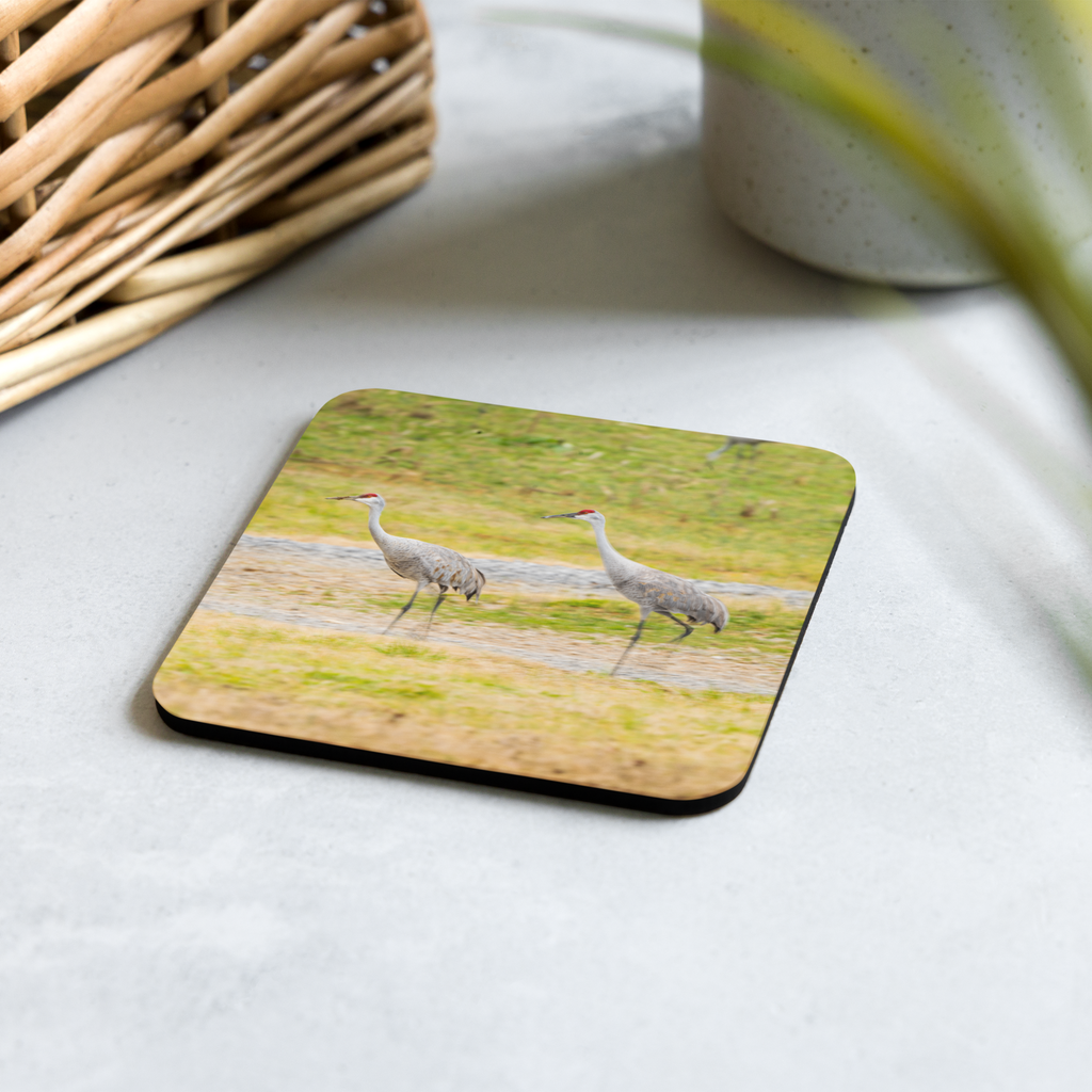 Sandhill Cranes In Harmony Cork-Back Coaster