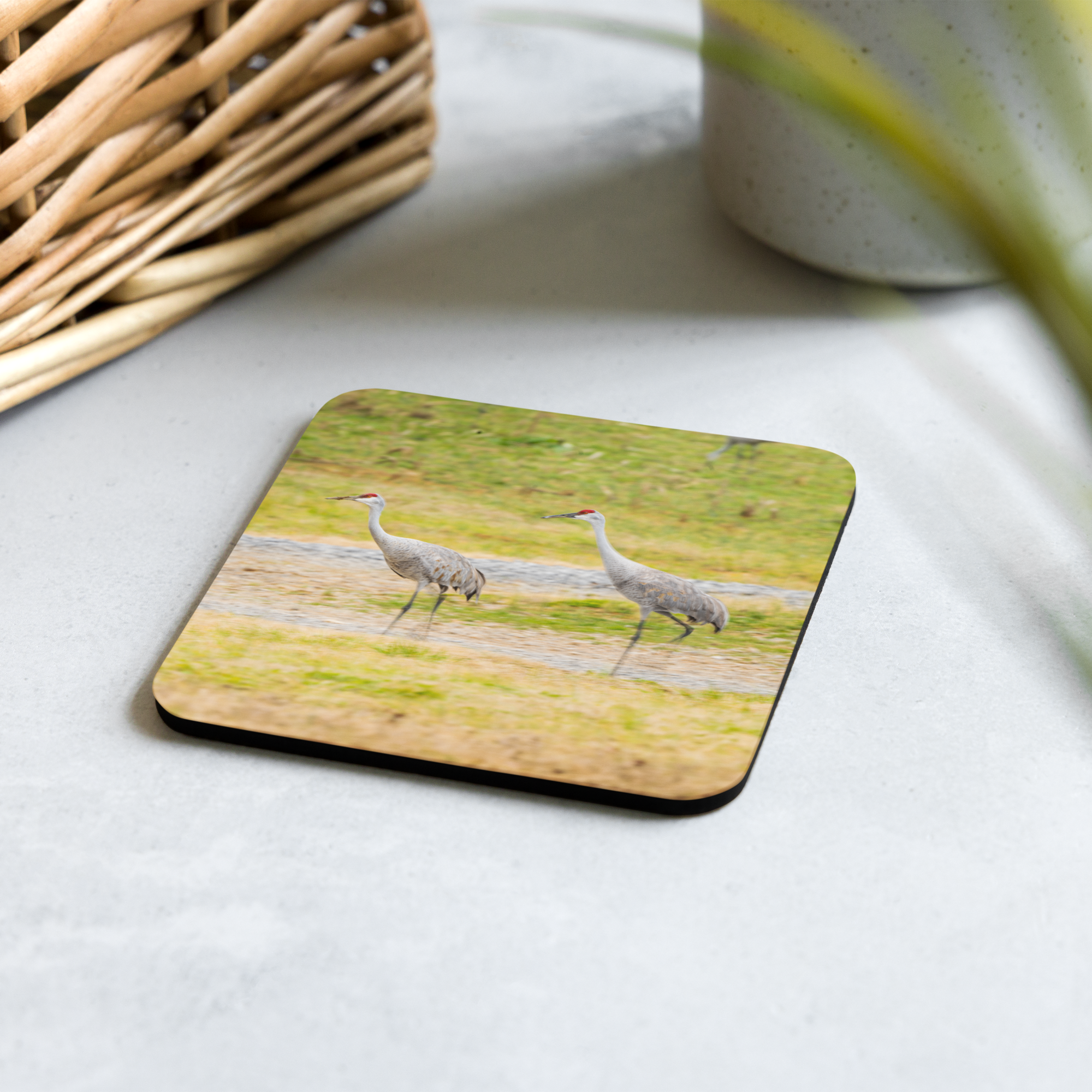 Sandhill Cranes In Harmony Cork-Back Coaster