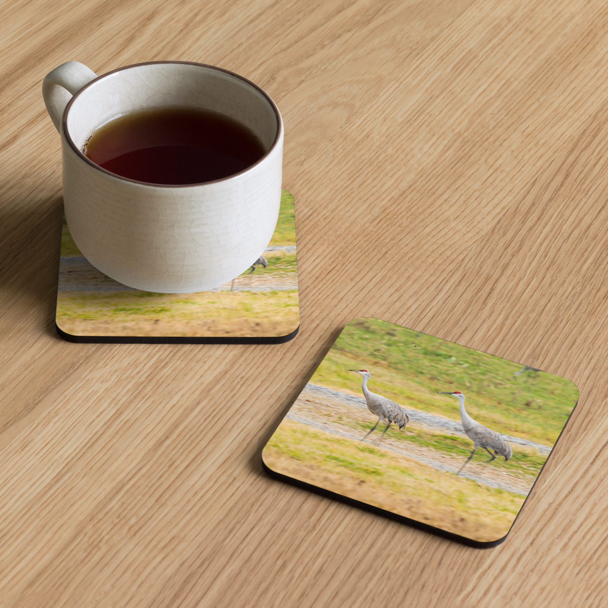 Sandhill Cranes In Harmony Cork-Back Coaster