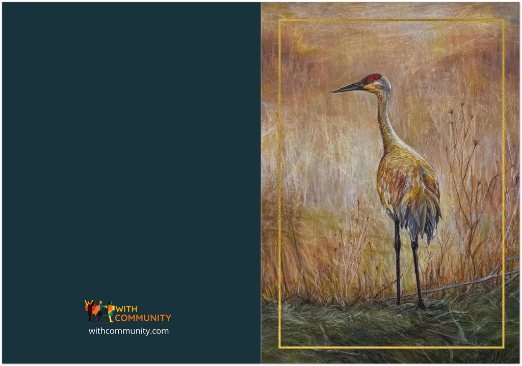 Golden Hour Crane – Pack of 10 Sandhill Crane Greeting Cards