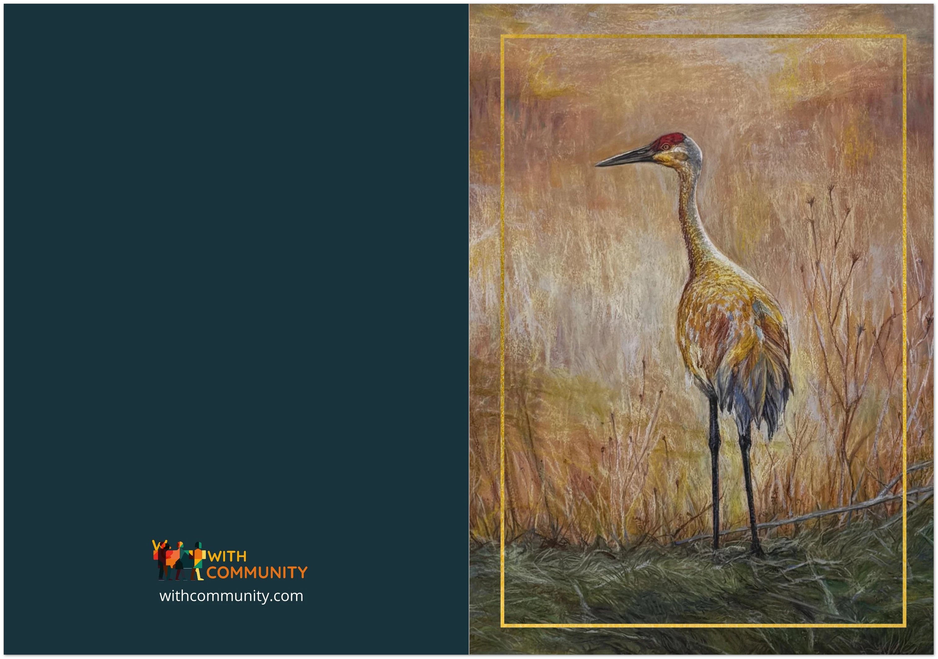 Golden Hour Crane – Pack of 10 Sandhill Crane Greeting Cards