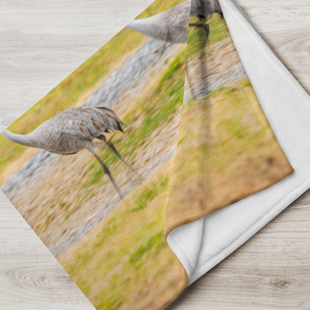 Sandhill Cranes In Harmony Throw Blanket
